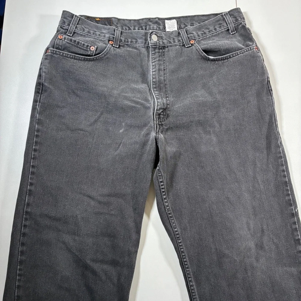 Levi's 550 Jeans 38x29 Black Faded Relaxed Tapered Denim Made in Canada‎ 40x30